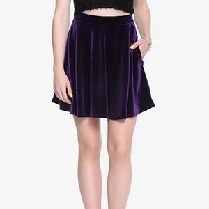 Purple Velvet Skater Skirt